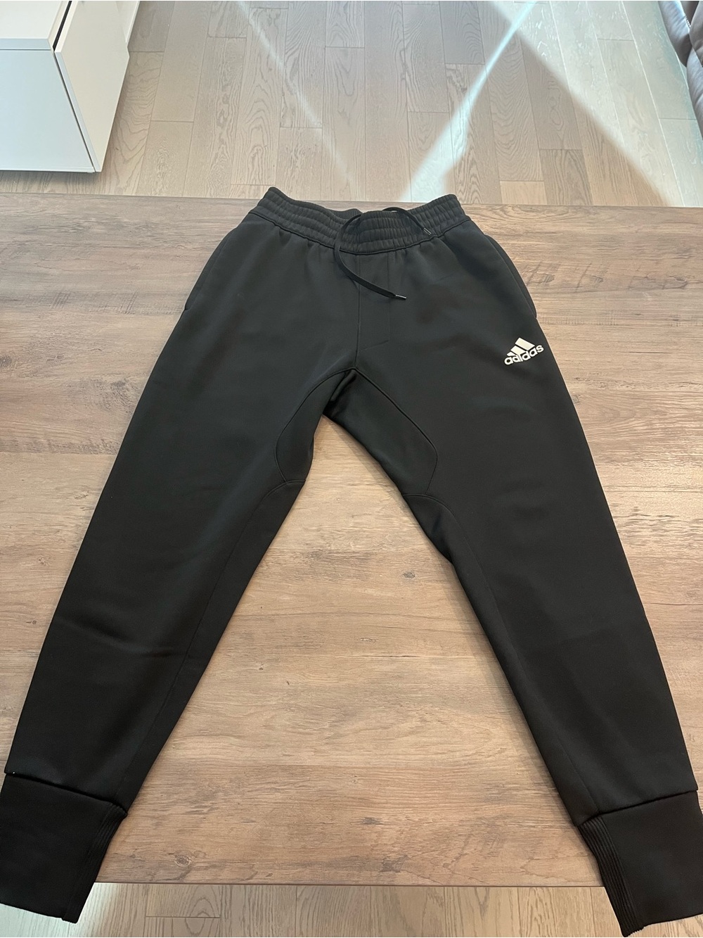 adidas Black Jogger Pants with White Logo
